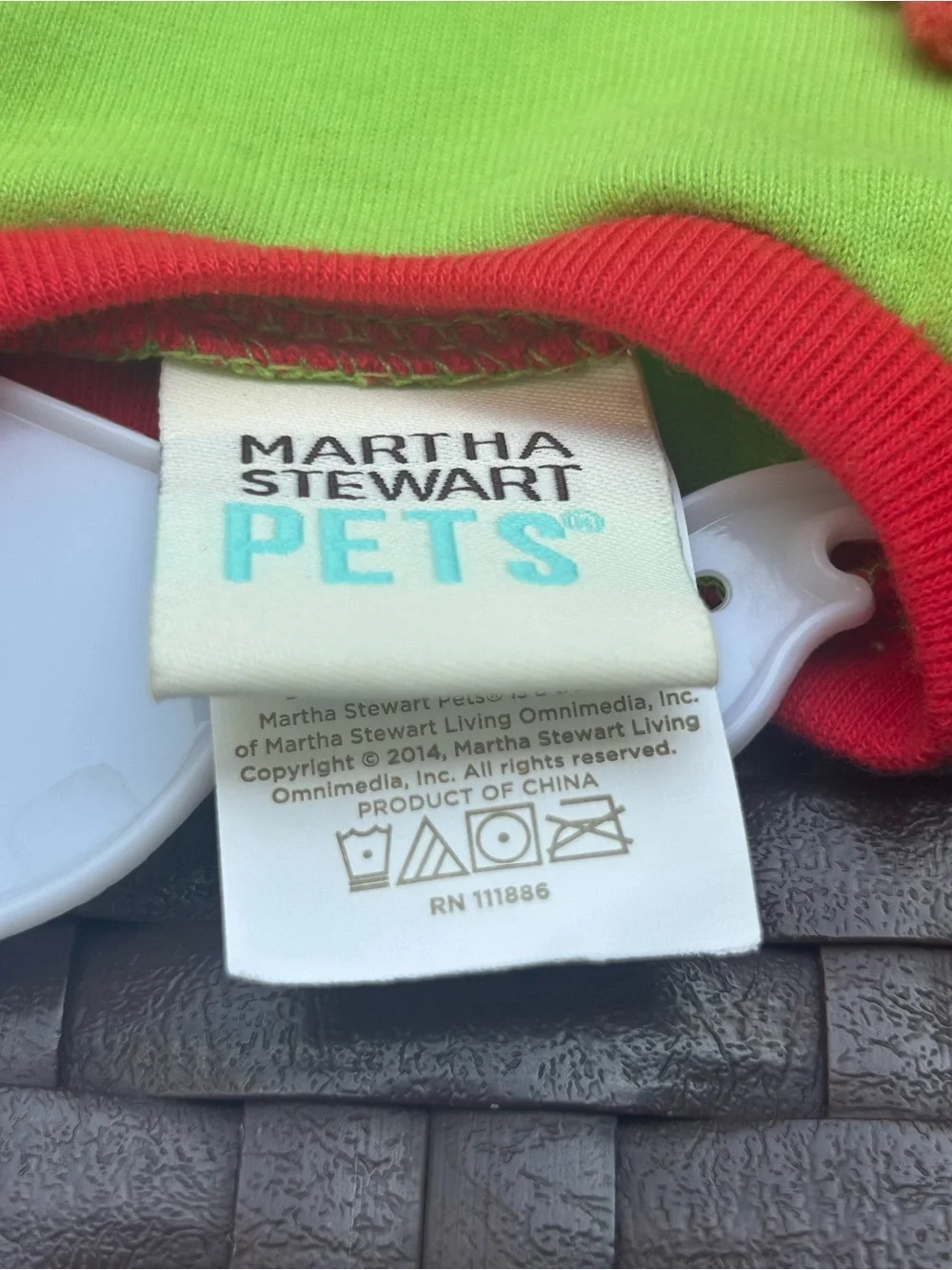 Pet Tee /Martha Stewart- Bright Green and Red - XS - New w/Tags